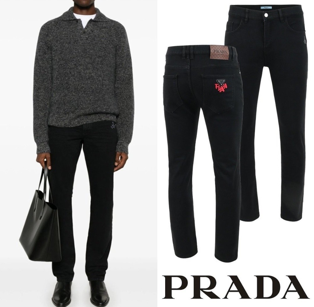 PRD 클래식 레더 이니셜 레터링 융기모 슬림 진