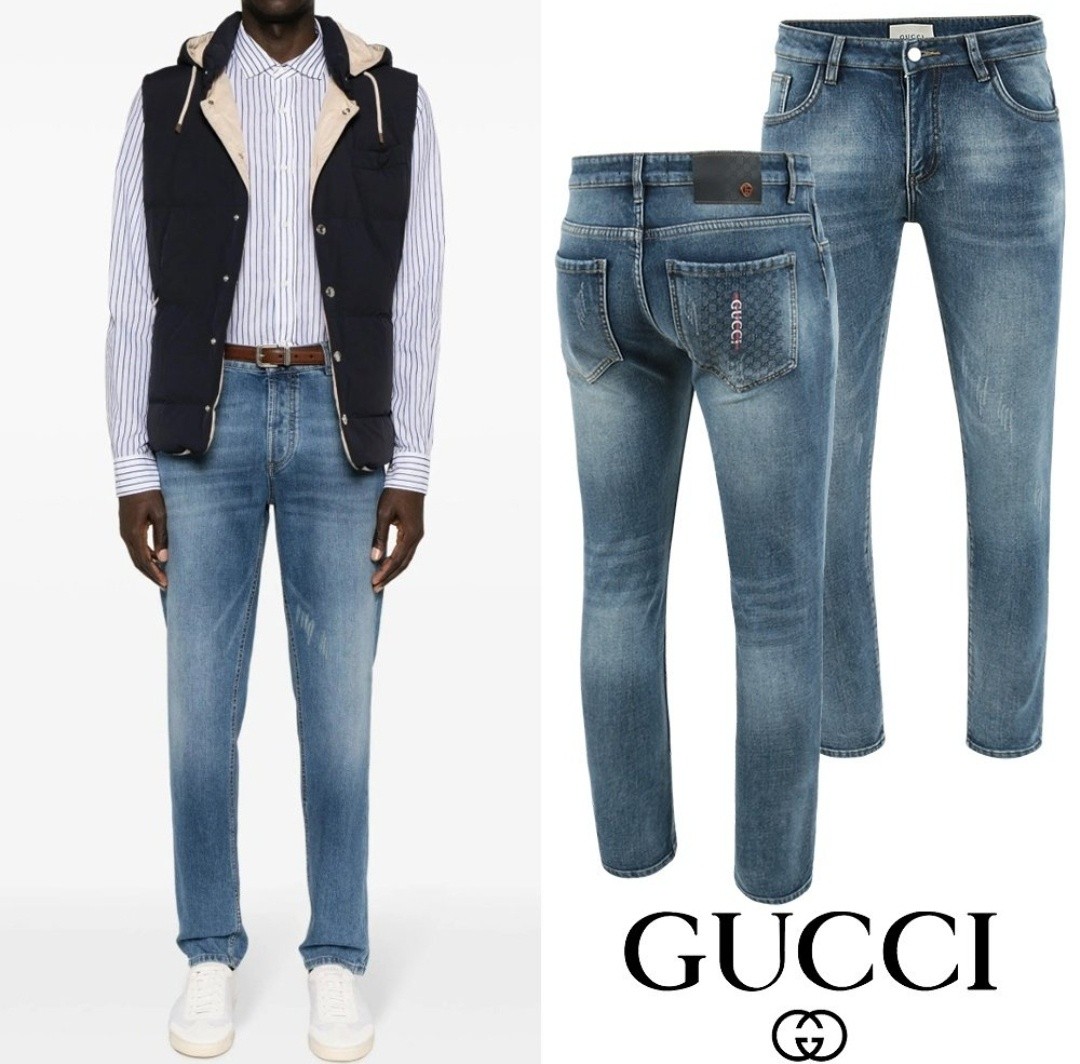 GC 자가드 버티컬 자수 융기모 슬림진