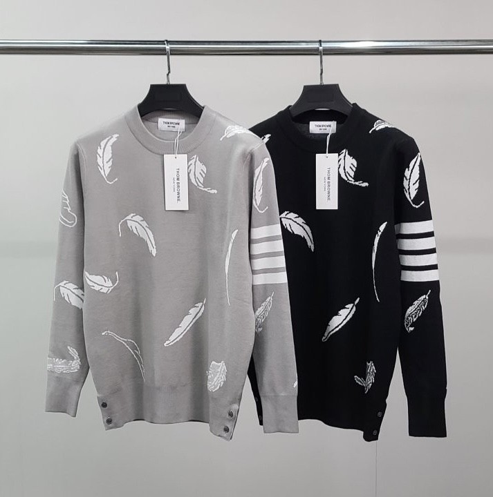 TB 사선완장 페더 울 니트