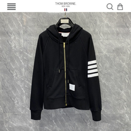 TB사선완장 시그니쳐 코튼 후드집업 블랙