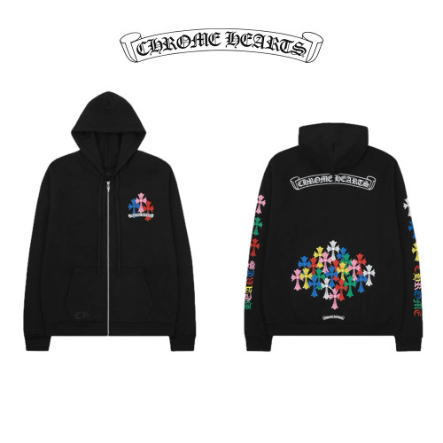  크*하* 멀티 컬러 크로스 후드집업(블랙)