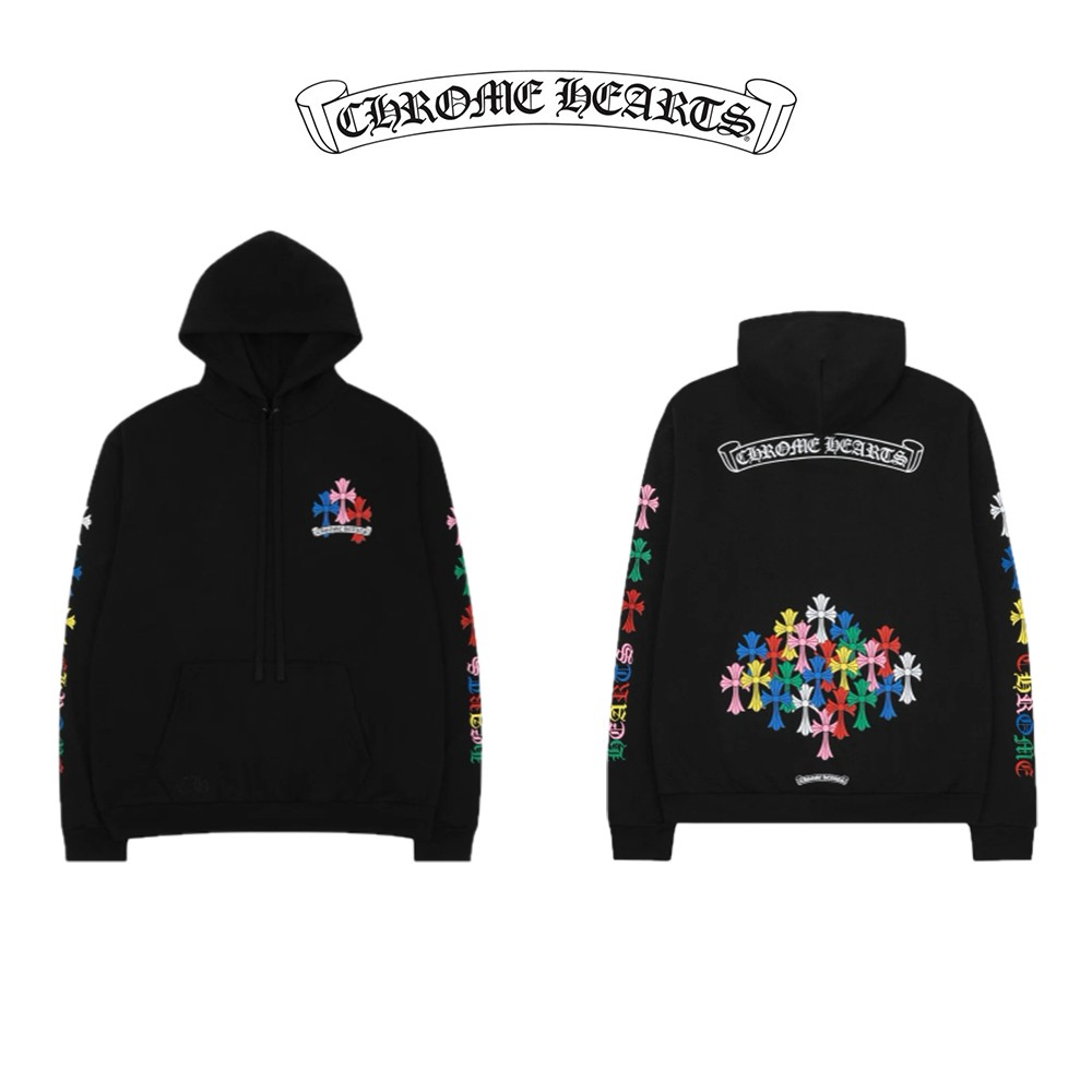  크*하* 멀티 컬러 크로스 후드(블랙)