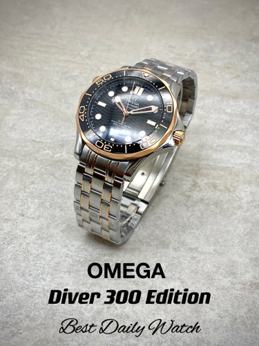 오메* 씨마스터 다이버 300M 블랙다이얼 콤비