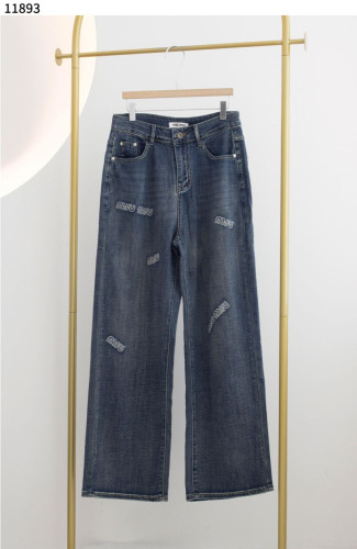 #미우미우 [MIU MIU] 여성 진청 로고패턴 데님 신상입고💢 #하의 #팬츠 #11893