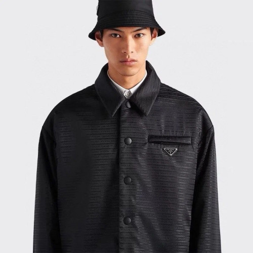 •프라* 리나일론 플레이트 패딩 셔츠 자켓 - 수입