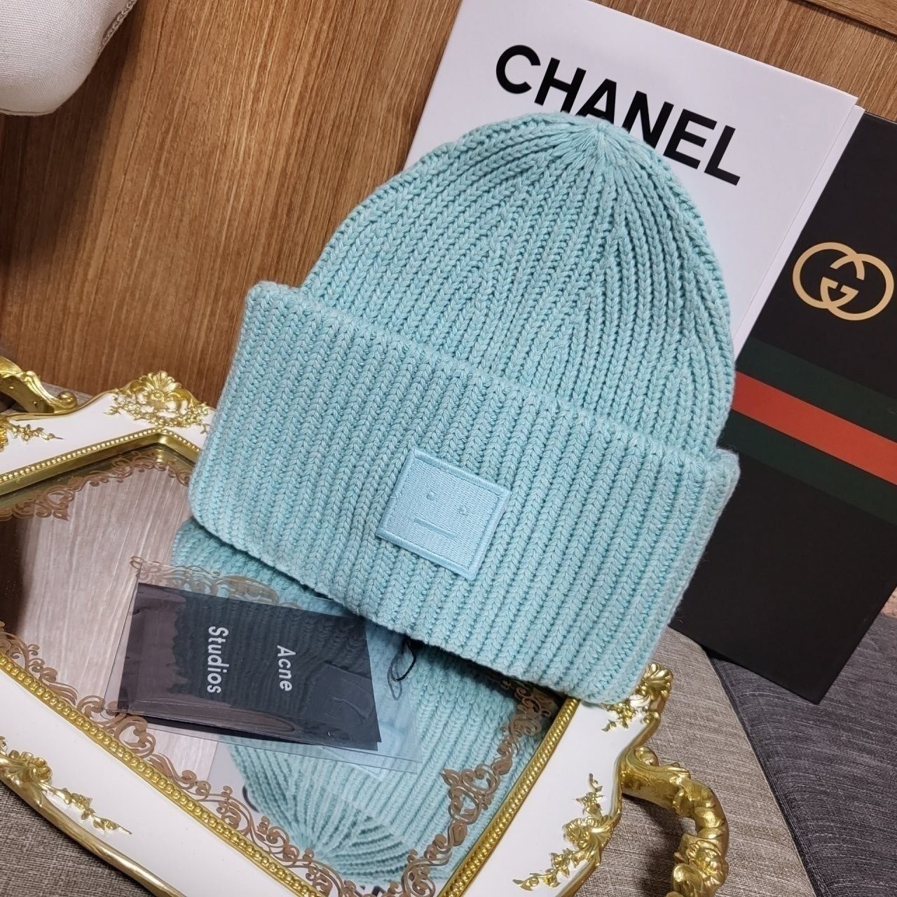 💕 아** 스튜디오 로고패치 비니