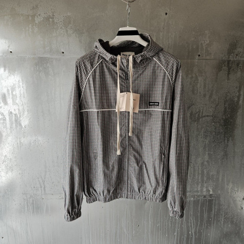 💕 미*** 체크 테크니컬 패브릭 봄버 자켓