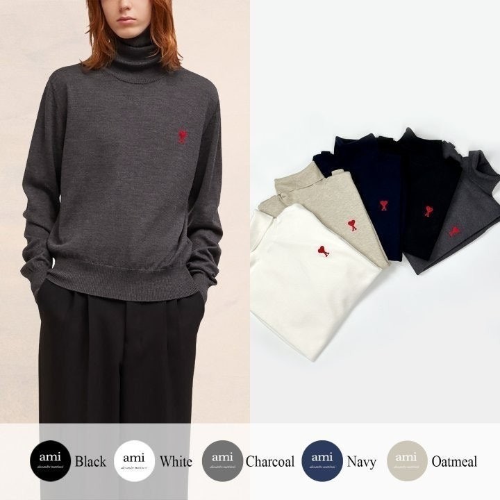 💕 아* 드 꾀흐 엠브로이더리 터틀넥 니트