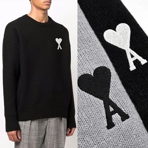 💕 아* 사선하트 라운드 니트