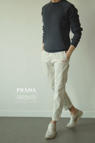 💕 프** 절개 치노 면 팬츠