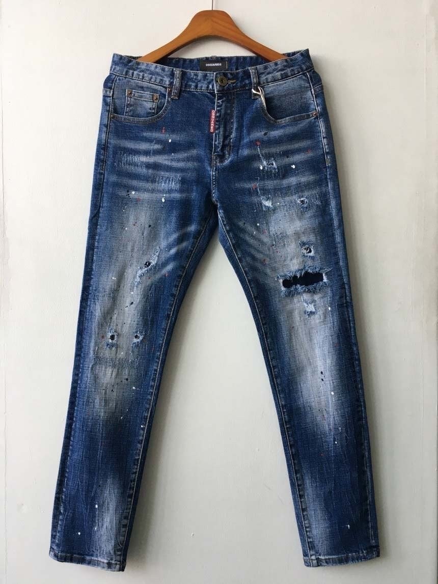 💕 디**** 바이커 페인팅 데님 팬츠