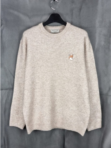 💕 메* 키츠네 브라운 폭스헤드 캐시 라운드 니트