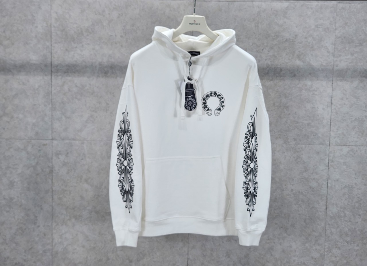 2025 크*** ChromeHearts 플로럴 홀스슈 후드티 입고~