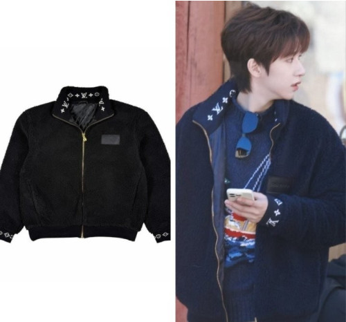 💫루*이비통 플리스 블루종 레더패치💫