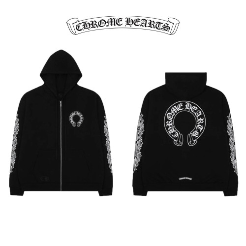 재입고!! 크*하* 홀스슈 플로랄 플리스 후드집업(블랙)