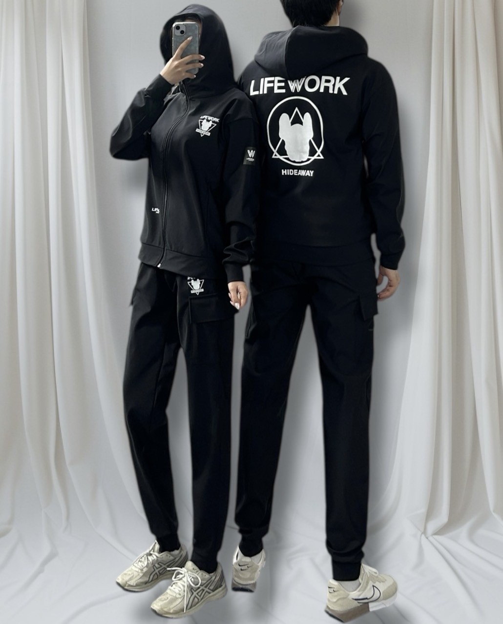 <라이프 스판합포 후드 집업 세트>