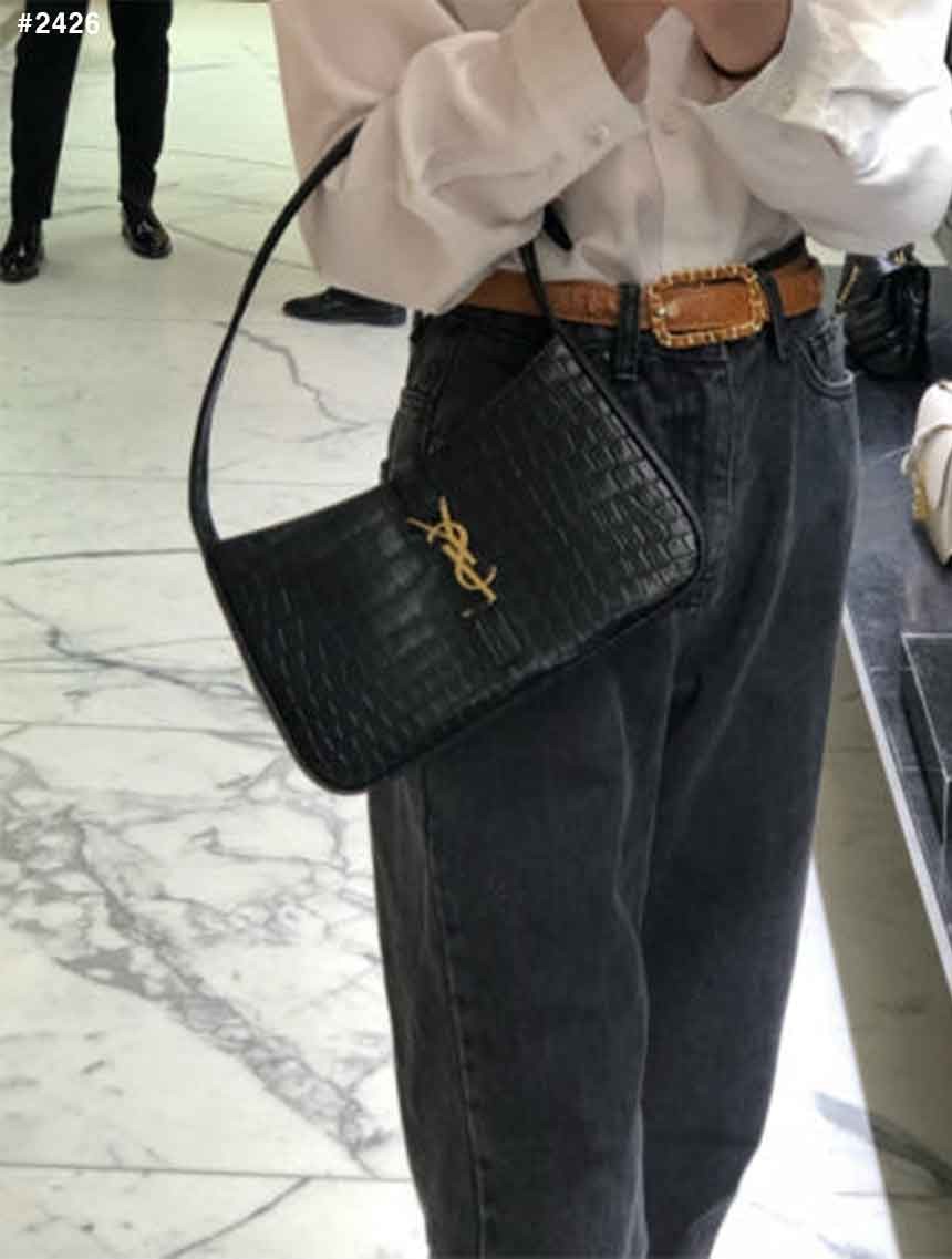 🍀 [SAINT LAURENT] 생로랑 크로커다일 LE 5 À 7 호보 백 🍀