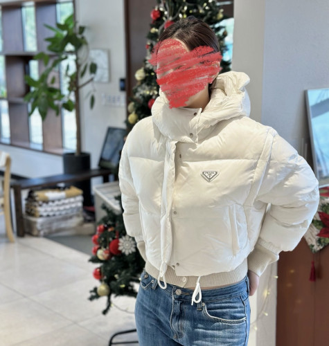 [ PRADA ] 프라* 리나일론 크롭 컨버터블 다운 자켓