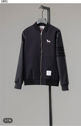 #톰브라운 [THOM BROWNE] 수입고급 남성 도그자수 사선 기모 집업 신상입고💢 #상의 #자켓 #1801