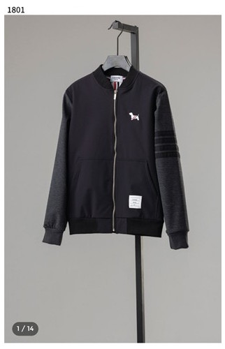 #톰브라운 [THOM BROWNE] 수입고급 남성 도그자수 사선 기모 집업 신상입고💢 #상의 #자켓 #1801