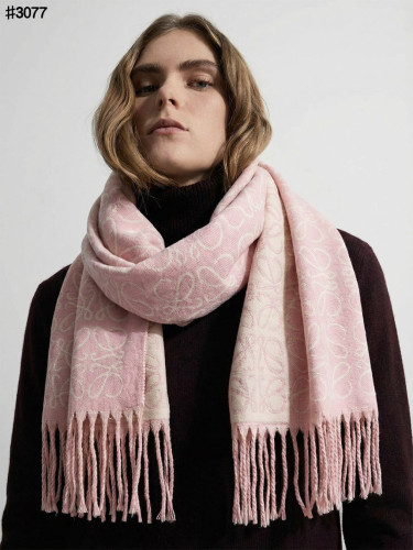 🍀 [LOEWE] 로에베 아나그램 클래식 울 자카드 태슬 숄 머플러 🍀