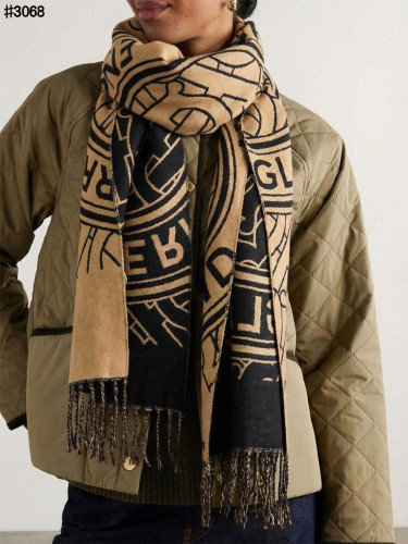 🍀 [BURBERRY] 버버리 EKD 써클 로고 울 자카드 태슬 숄 머플러 🍀