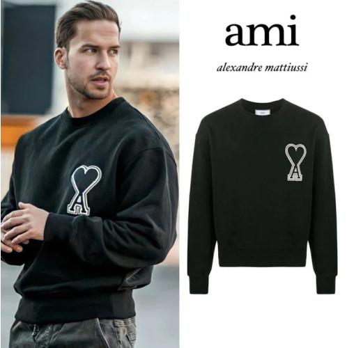 🍀 [AMI] 아미 빅하트 로고 패치 기모 맨투맨 🍀