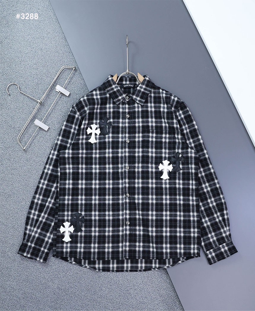 🍀 [Chrome Hearts] 크롬하츠 크로스 세메터리 체크 셔츠 🍀