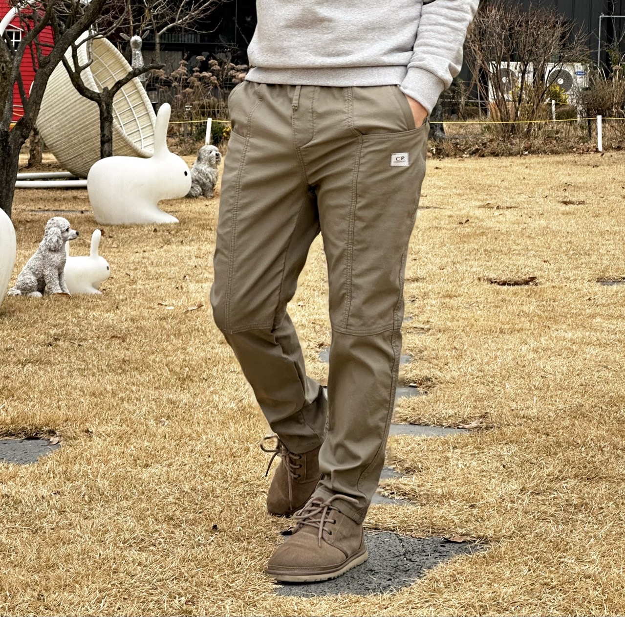 C.P 컴퍼* 보아 융기모 카고팬츠