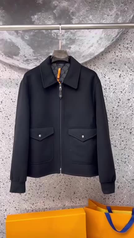 루비통-LOUIS VUITTON 25SS 울 실크 더블 페이스 블루종