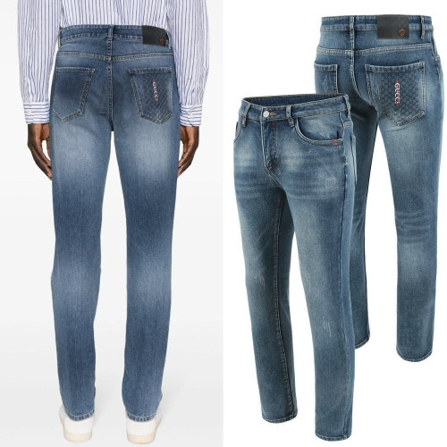 💕 구* 자가드 레터링자수 워싱 청바지