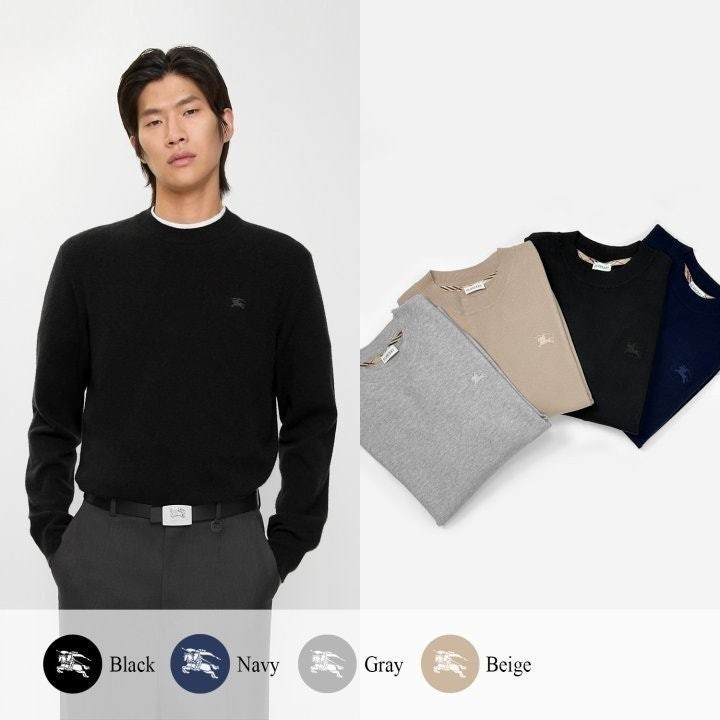 💕 버** 기마 자수 크루넥 니트 (남성)