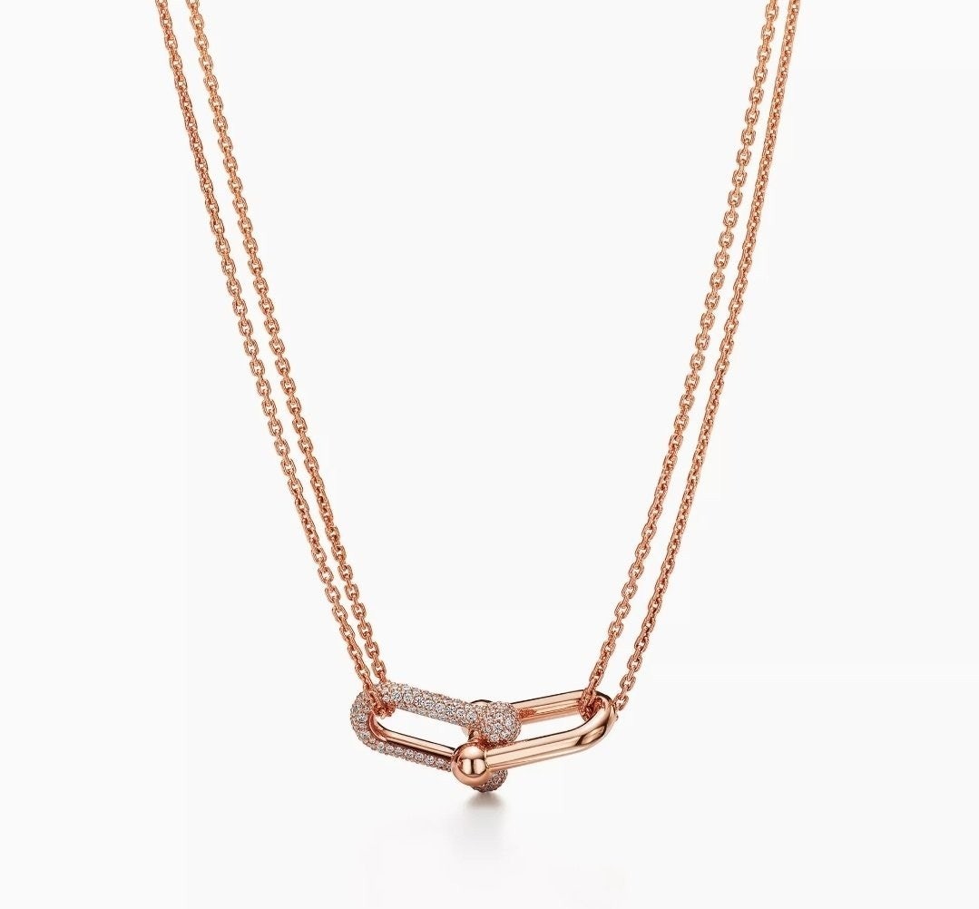 💕 티** 하드웨어 목걸이 로즈골드
