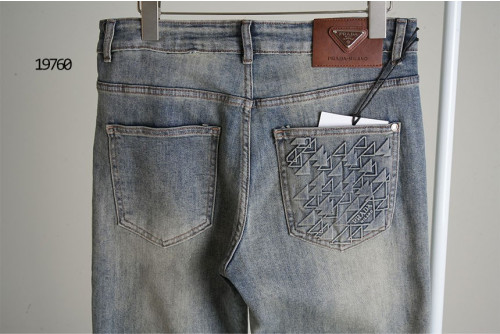 🔆 [PRADA] 프라다 레더패치 삼각로고 데님진 🔆