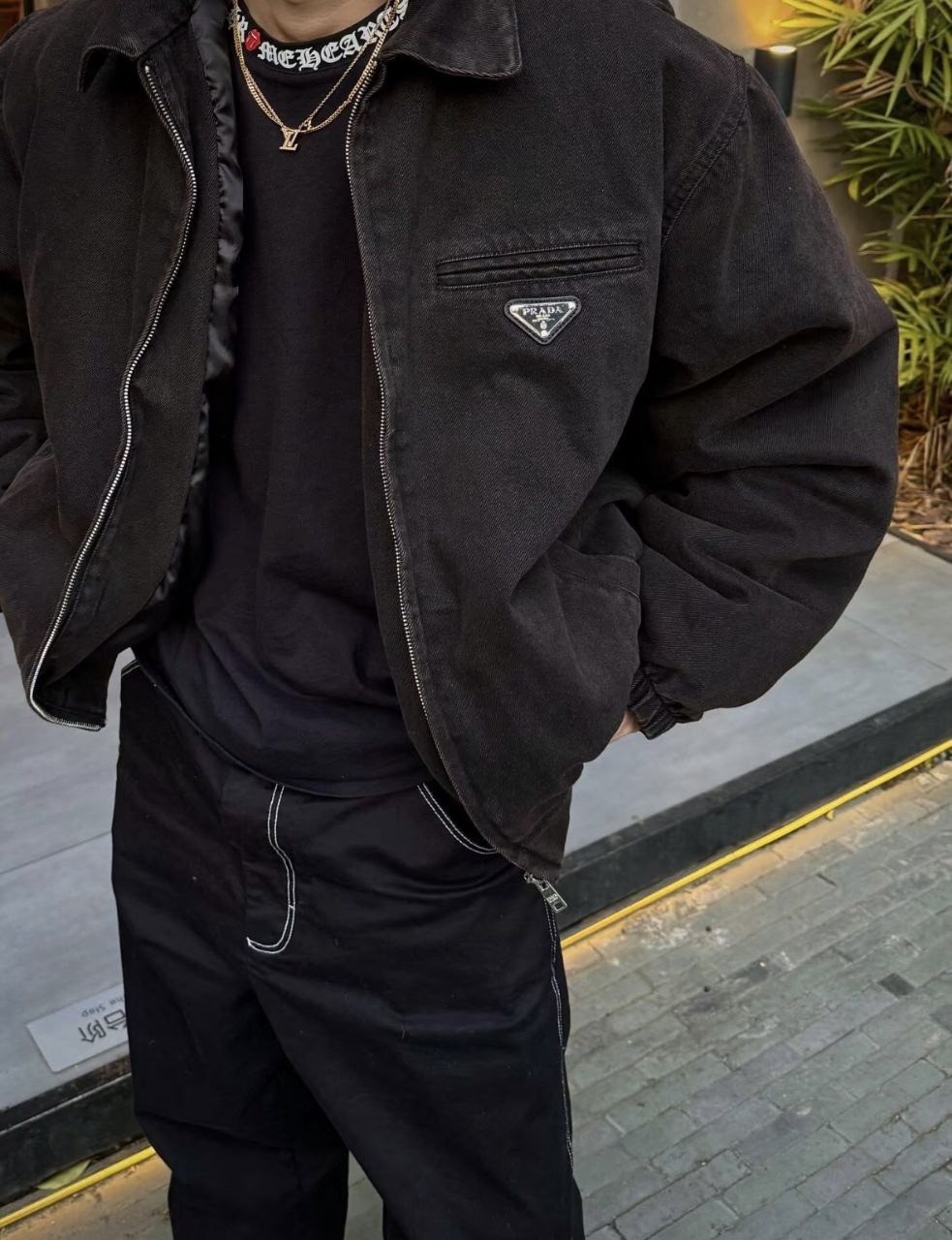 •프라* 플레이트 데님 패딩 자켓 - 수입