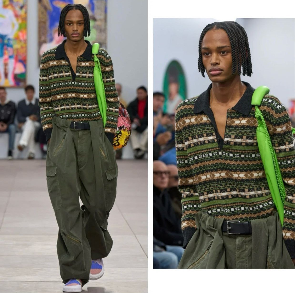 •로에* 멀티컬러 울 폴로 스웨터 - 수입