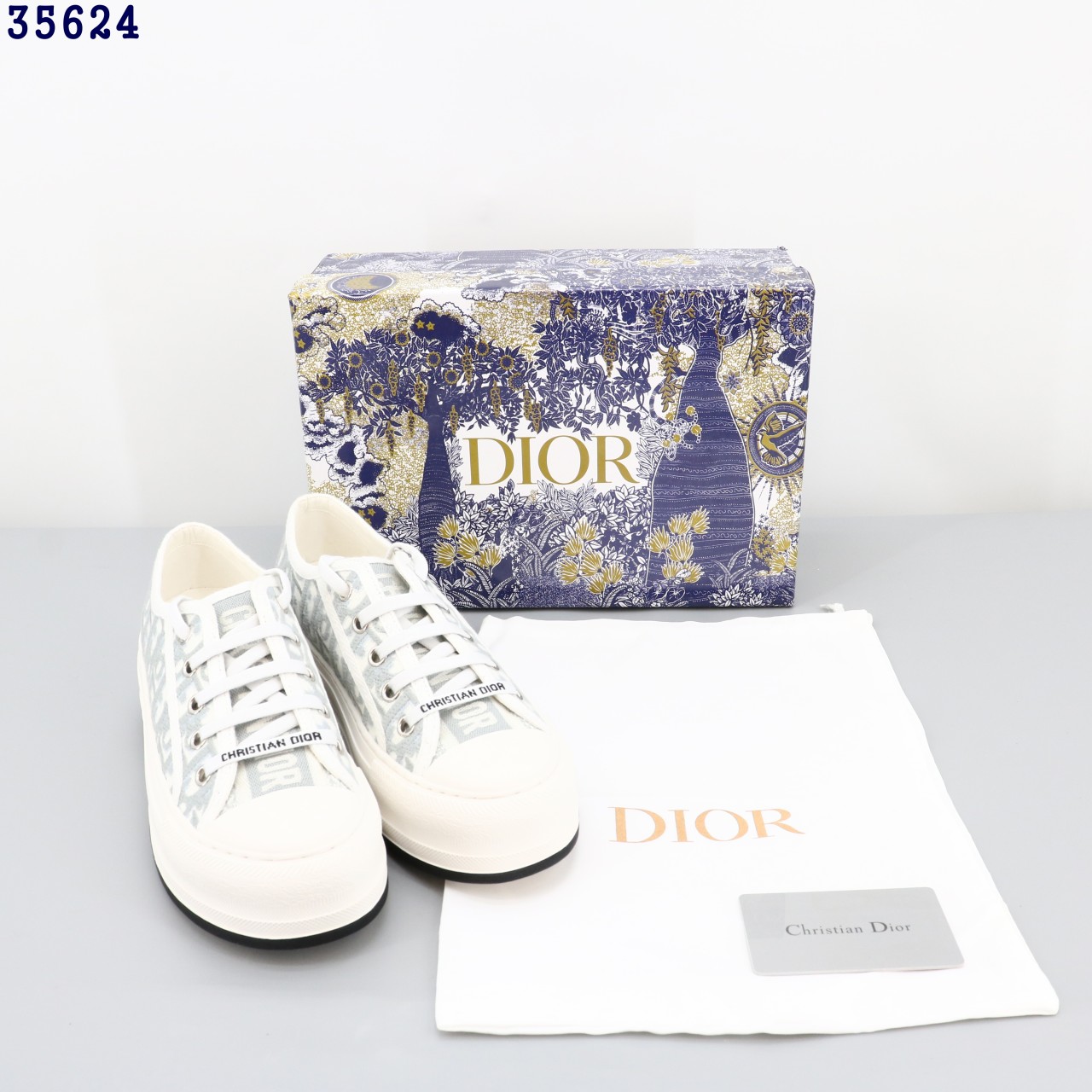 👹디올 워크앤디올 플랫폼 자수 코튼 스니커즈 오블리크 그레이👹