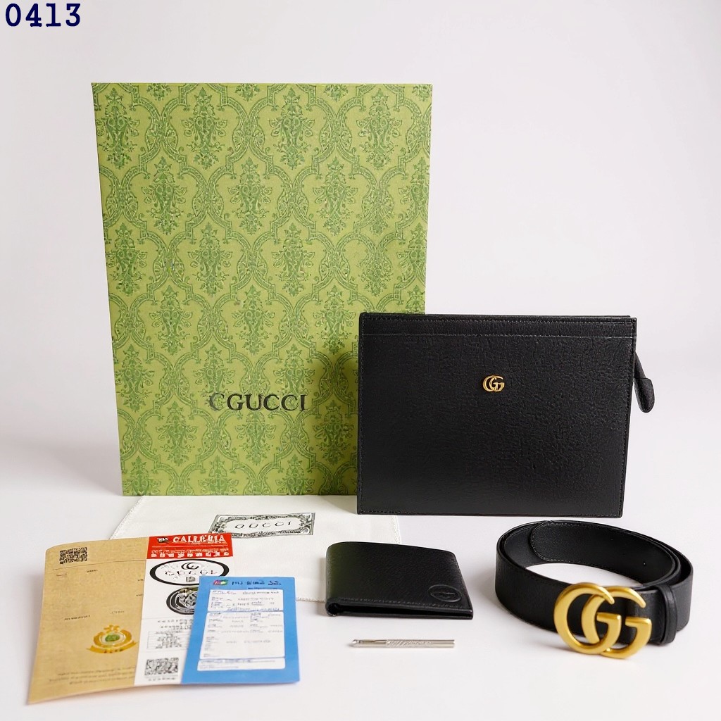 👹구찌 마몽트 GG레더 클러치, 벨트, 지갑 3종세트👹