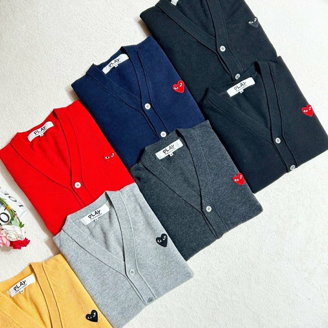 💕 꼼* 남녀공용 V넥 가디건 (하트색상선택가능)