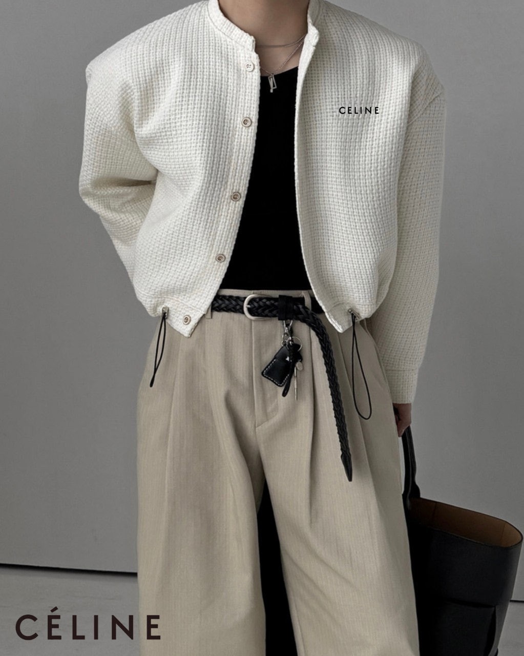 💕 셀** 자수 트위드 크롭 오버핏 가디건