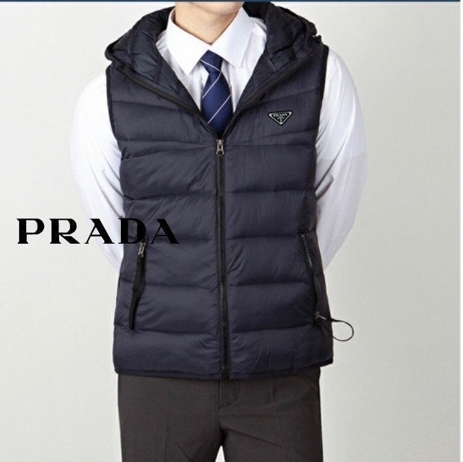 💕 프** 삼각로고 후드 패딩 조끼 베스트