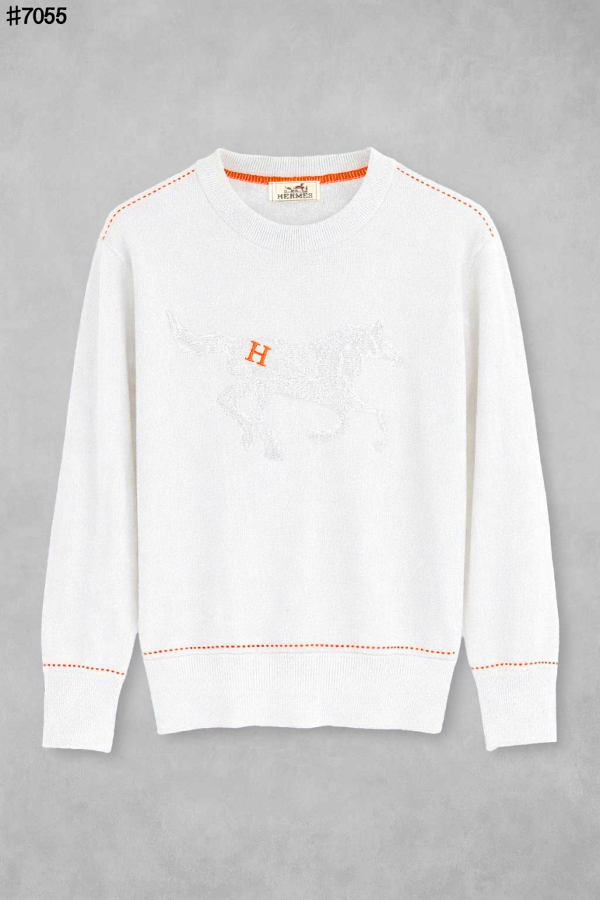 🍀 [LOUIS VUITTON] 에르메스 H 자수 로고 홀스 자카드 울 니트 풀오버 🍀