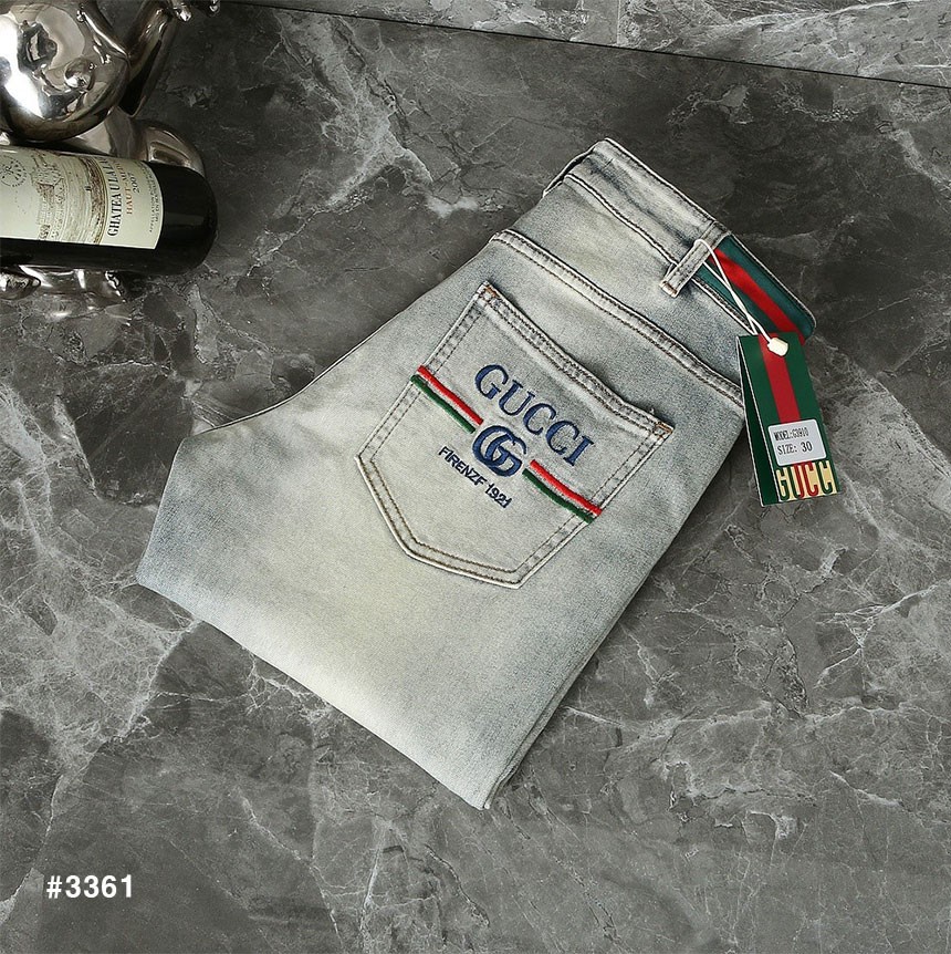 🍀 [GUCCI] 구찌 GG 로고 삼선밴딩 데님 팬츠 🍀