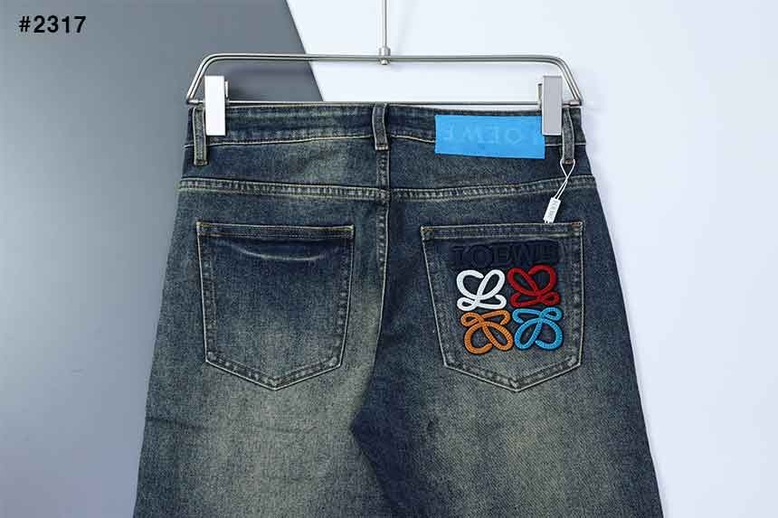 🍀 [LOEWE] 로에베 레인보우 로고 데님진 🍀