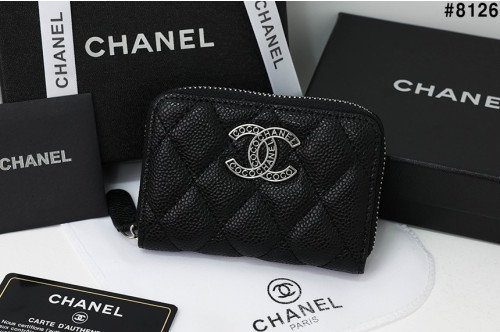 🍀 [CHANEL] 샤넬 CC 레터링 지퍼 캐비어 카드 지갑 🍀