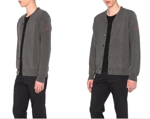 🍀 [COMME des GARCONS] 꼼데가르송 사이드 스몰하트로고 브이넥 가디건 🍀