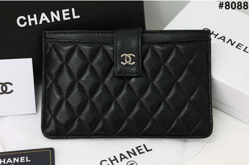 🍀 [CHANEL] 샤넬 클래식 램스킨 카드홀더 파우치 장지갑 🍀