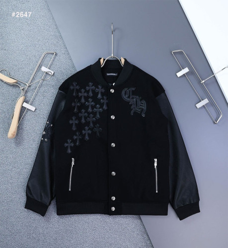 🍀 [Chrome Hearts] 크롬하츠 CH 로고 레더 바시티 자켓 🍀