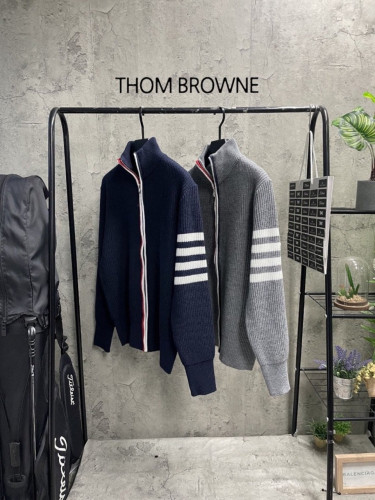 톰브라운 사선 완장 베이직 니트 집업