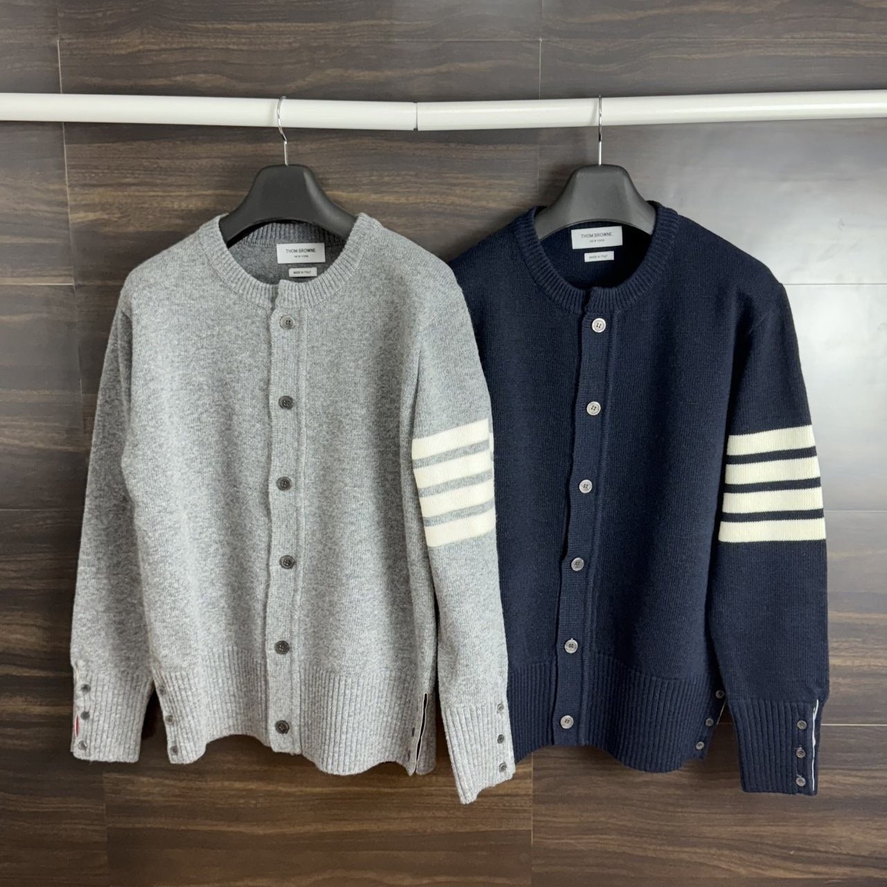 💕 톰* 사선완장 램스울 라운드 가디건